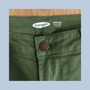 Olive Green Skinny Jeans - Old Navy - Size 10